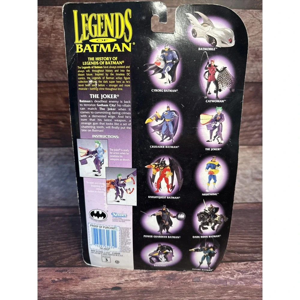 *Collectible Vtg. 1994 Legends of Batman, The Joker with Snapping Jaw Figure NIP